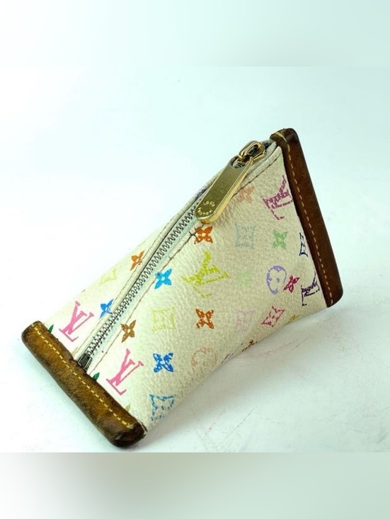 Louis Vuitton Handbags - Louis Vuitton White Multicolor Monogram Berlingo Zip Coin Pouch with Brown Trim